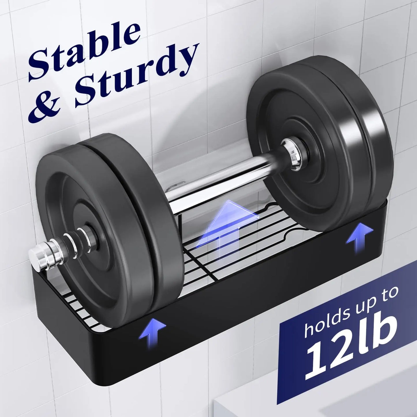 Shower Caddy 2 Pack Adhesive Shower Organizer Drill-Free Shower Shelves for Inside Shower Rustproof Stainless Steel Shower Rack