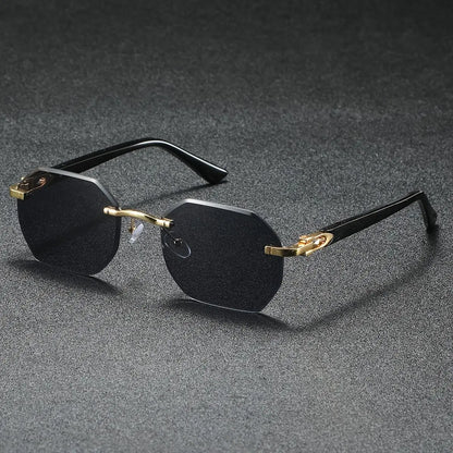 1PC Fashionable Design Sunglasses, Frameless, Suitable For Both Men And Women, Casual Wear, Holiday Use, Sturdy Glasses