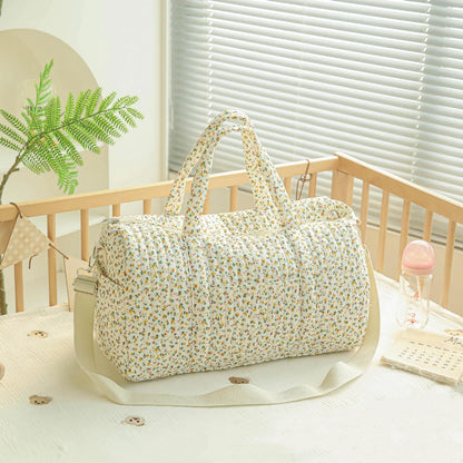 Large Capacity Mommy Bag Travel Tote Bag for Women Baby Diaper Bag Floral Print Multifunctional Crossbody Bag