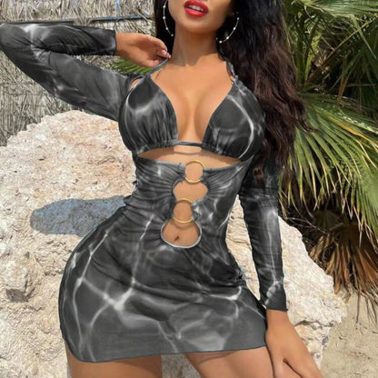 Swimwear Woman 2025 European And New 2025 Bikini Foreign Trade Swimsuit Three Piece Set Long Skirt Split Monokini ropa de mujer