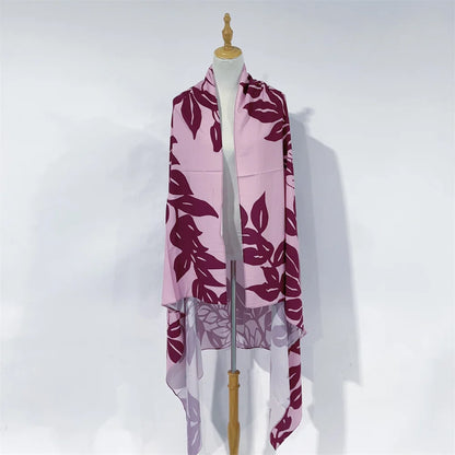 New Arrival Rayon Cotton Hawaiian Sarong Pareo Beach Wrap With Attractive Leaf Print for Women Trendy Versatile Bikini Cover-up