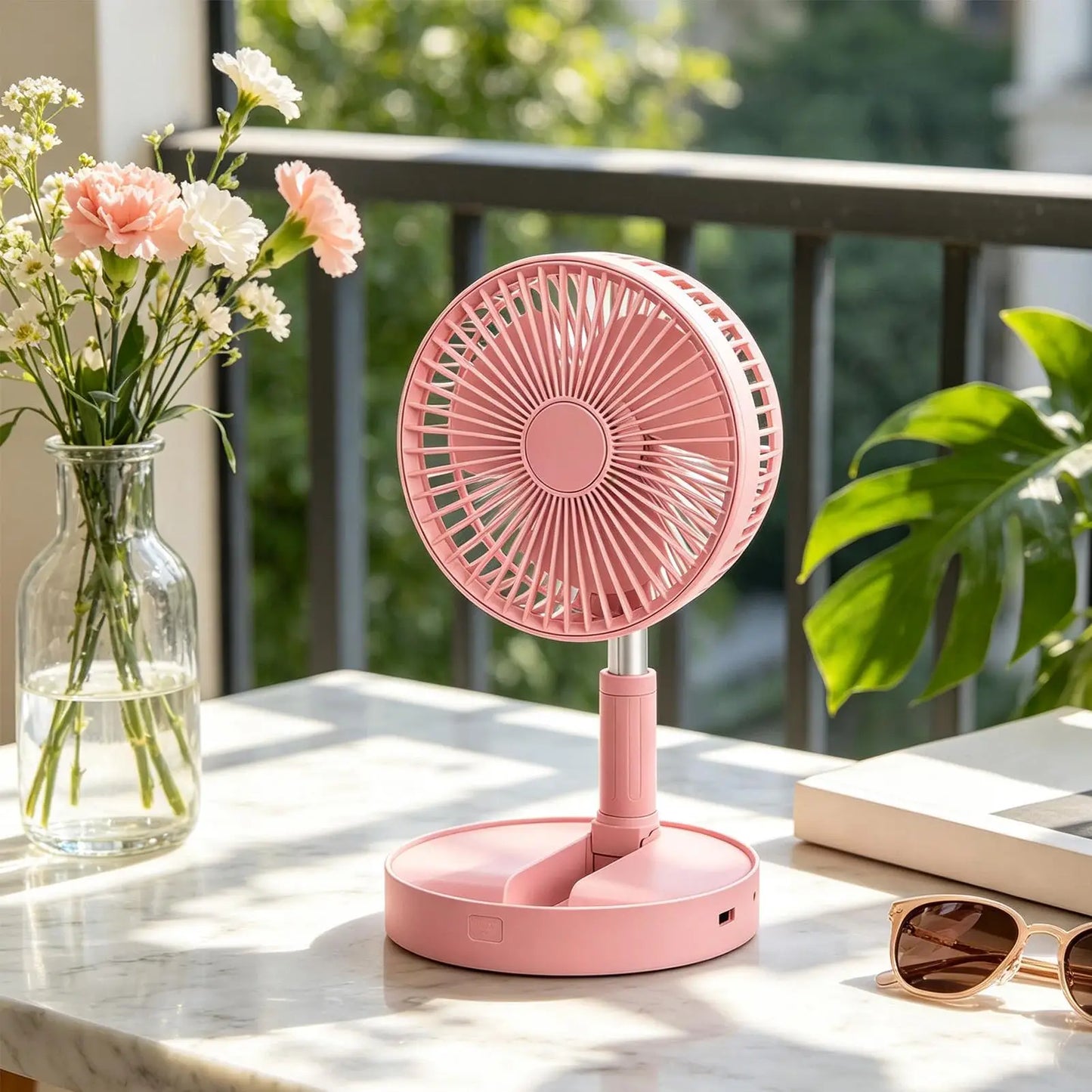 Portable Fan For Room 185-Degree Tilt Oscillating Blower Silent Foldable Rechargeable Standing Fan For Home Outdoor Camping
