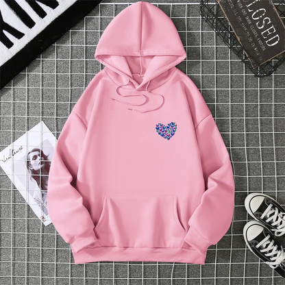 A Simple Depiction Of Love Printed Women Hooded Graphic Funny Hoodies O-Neck Loose Casual Tops Sport Street Fashion Sweatshirt