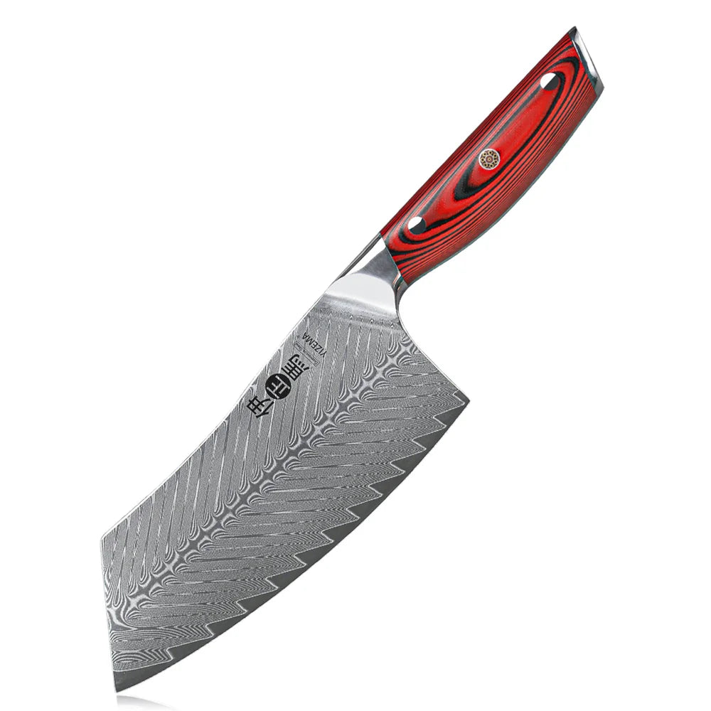 YIZEMA 7" Cleaver Knife Japanese Damascus Steel Sharp Meat Slicer Vegetable Chopper Kitchen High Quality Professional Chef Knife