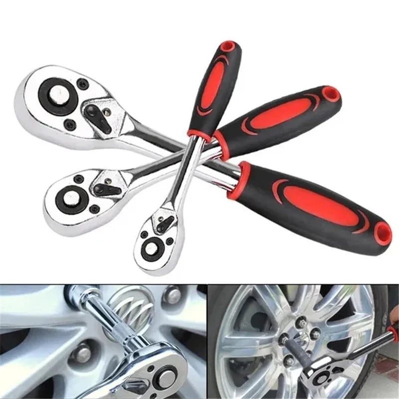 1/4 3/8 Inch Ratchet Wrench 24 Tooth Drive Ratchet Socket Wrench Repair Tool Multi-funtion DIY Ratchet Handle Wrench Hand Tools