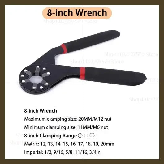 Magic Wrench 6 Inch 8 Inch Multi-purpose Hexagonal Alloy Steel Manual Clampable Movable Hexagonal Wrench Multifunctional wrench