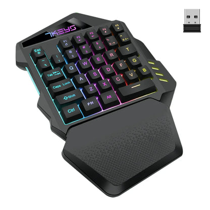 One-handed gaming keyboard 2.4G wireless charging model RGB luminous left-handed gaming keyboard