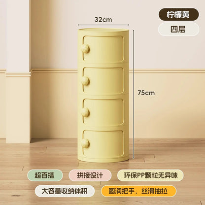 Modern Simple Home Bedroom Bedside Table Nightstands Creative Round Storage Locker Cabinet Nightstand Side Tables Furniture