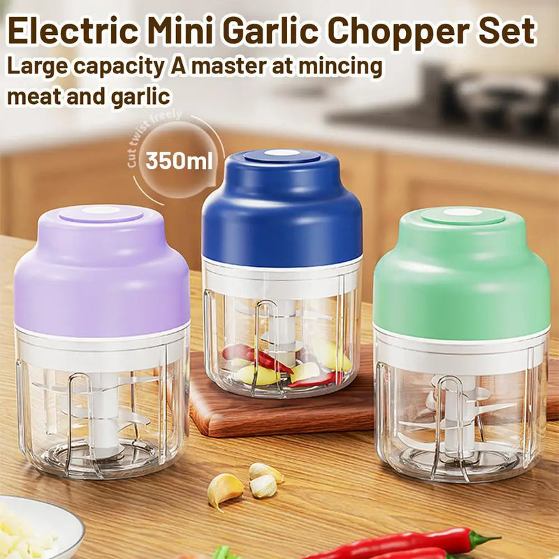 250/350ML Electric Garlic Chopper Vegetable Chopper Meat Mincer Children's Kitchen Tools Aid Food Processor Kitchen Mixer T4R0