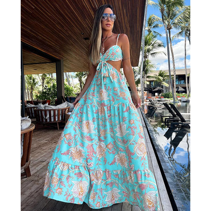 Print Ruffle Beach Cover Up Floral Hot Swimsuits 2025 Sexy Beach Outfits For Women Tunics for Beach Long Playa Bikini Cover Up