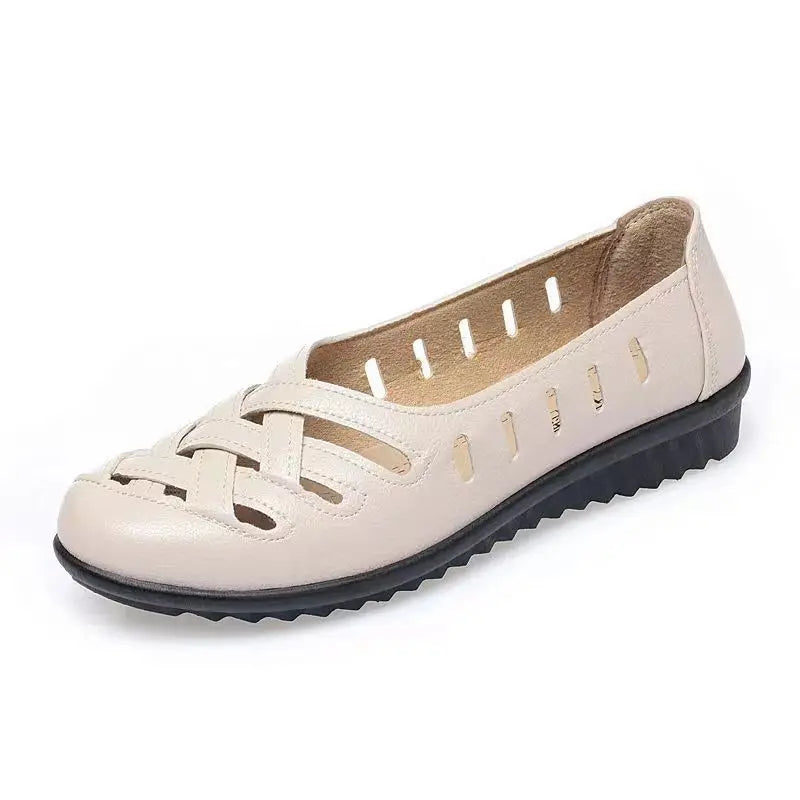 Flats Female Braided Shoes Summer 2024 New Arrival  Leather Flats Woman MoccasinsLoafers Mom Casual Shallow Shoes Women