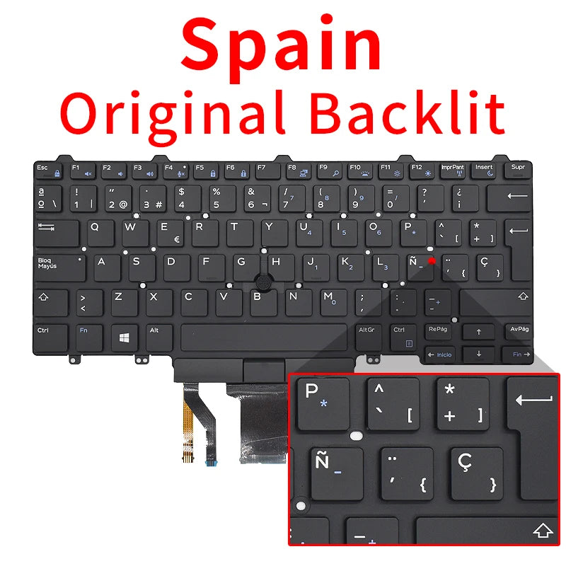 New Genuine Laptop Keyboard Compatible for DELL Latitude 3340 3350 5480 5490 E3340 E7450 E5450 E7470 E5470