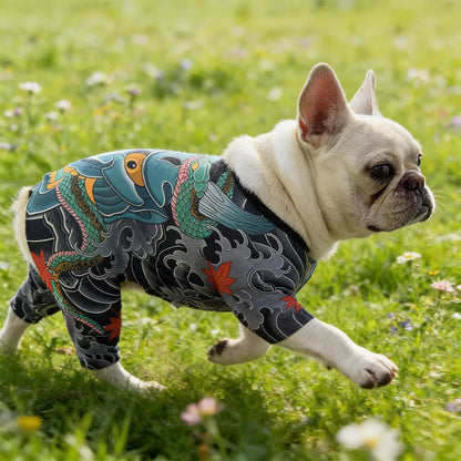 Creative Pet Tattoo Clothes Suitable For Fadou, Bago, Corgi, Bulldog Spring T-shirts, Interesting Social Dog Pet Clothes S-XXL
