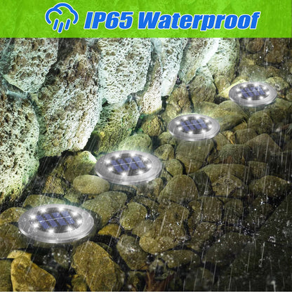 Solar Ground Lights LED Waterproof Solar Garden Lights Outdoor Bright in-Ground Lights Landscape Lighting for Patio Pathway Lawn