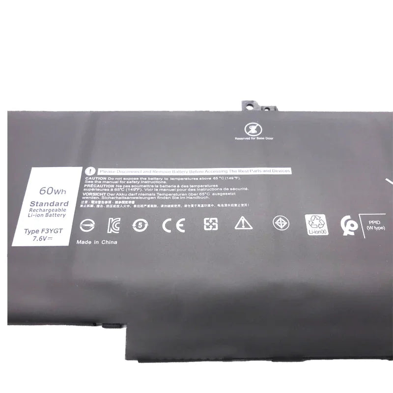 WHOLESALE  New F3YGT Laptop Battery for Dell Latitude 12 7000 E7280 E7290 E7380 E7390 E7480 E7490  DM3WC 0DM3WC 2X39G 7.6V 60WH
