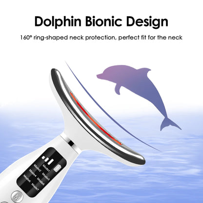 Neck Face Beauty Device 7 Color Light Skin Tighten Reduce Double Chin Anti Wrinkle Facial Lifting Massager
