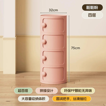 Modern Simple Home Bedroom Bedside Table Nightstands Creative Round Storage Locker Cabinet Nightstand Side Tables Furniture