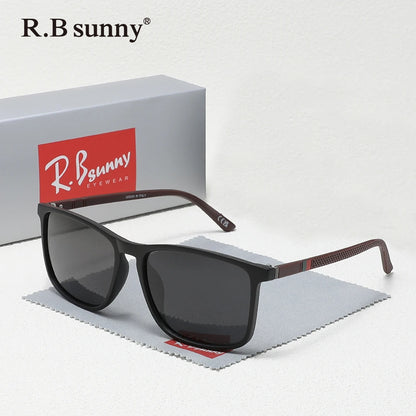 Classic Rectangle Sunglasses For Men Women Driving Fishing UV400 Protection Eyewear Polarized Fashion Glasses
