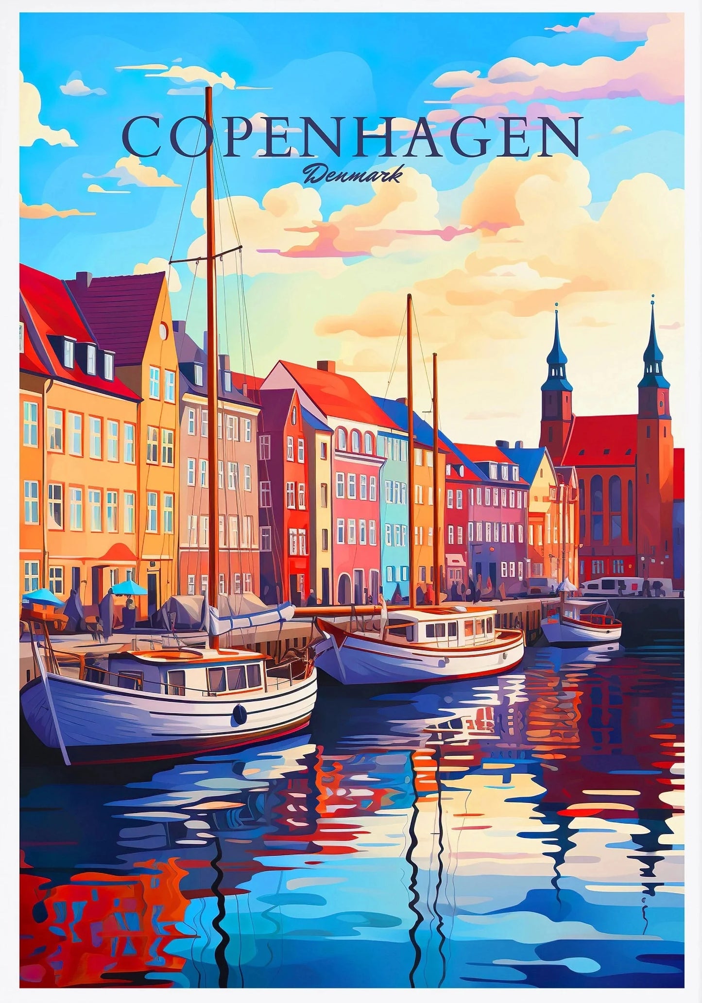 Denmark Portugal Holland Travel Poster Copenhagen Madeira Porto Canvas Painting Wall Art HD Picture for Living Room Home Decor