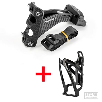 ROCKBROS Imitation Carbon Fiber Bicycle Water Bottle Holder Adapter Saddle Double Cup Extension Stand Seat Cycling Equipment