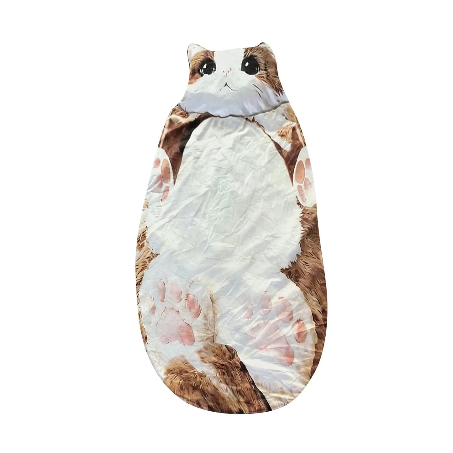 Winter Adult Plush Cat Sleeping Bag Soft Washable Warm Blanket Envelope Sleeping Bags For Outdoor Camping Travel Sleepovers