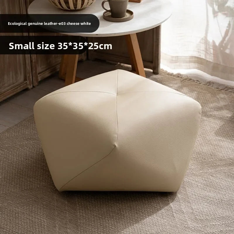 Solid wood octagonal stool for home use, shoe changing sofa, footrest, low stool, makeup seat, pedestal