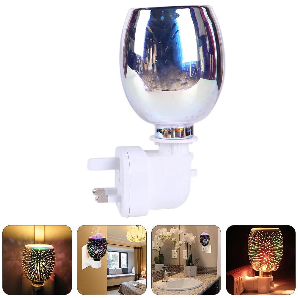 3D Glass Electric Fragrance Heater Scented Wax Warmer Aromatherapy Lamp Plug In Warmer Home Decor Incense Burner