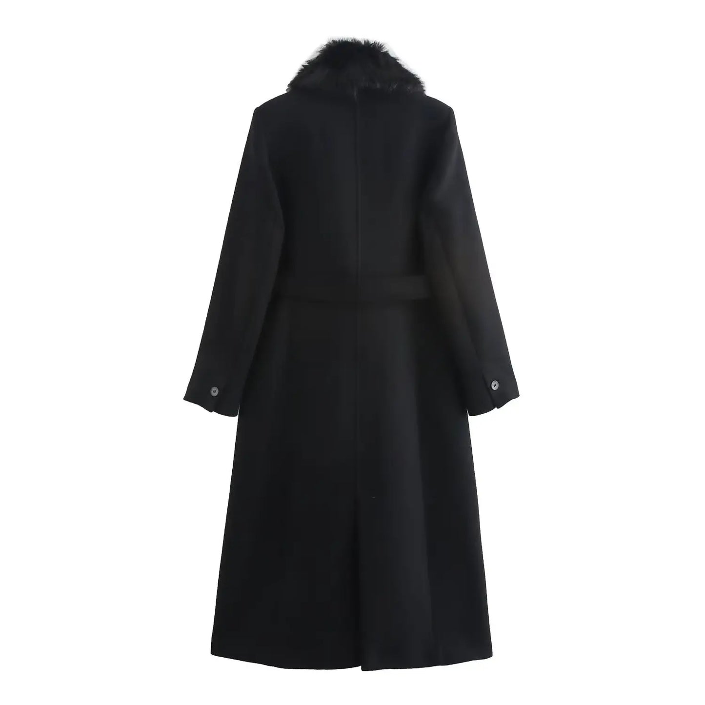Long Sleeved Lapel Single Breasted Coat With Belt Pocket Decoration For Autumn And Winter New Women's Clothing