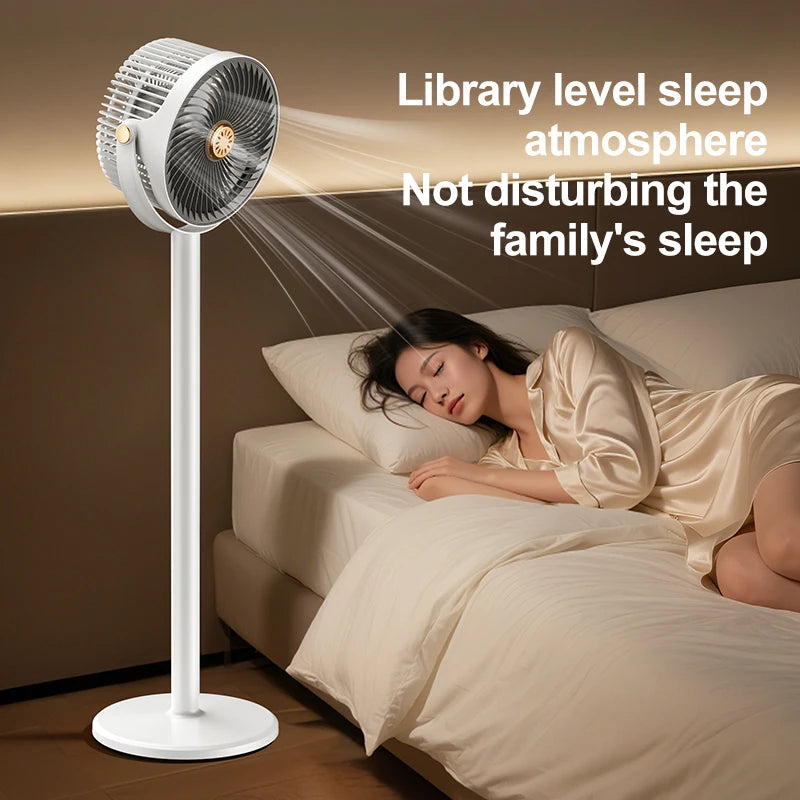 Modern Circulating Floor Fan 4-Height 5-Speed Quiet Adjustable Multi-Angle Desk Cooler for Home Kitchen Office & Camping