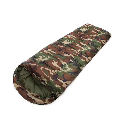 Dirt Proof Sleeping Bag Camouflage Green Bedding with Hat Warm Suitable for Outdoor Camping, Hiking and Backpacking