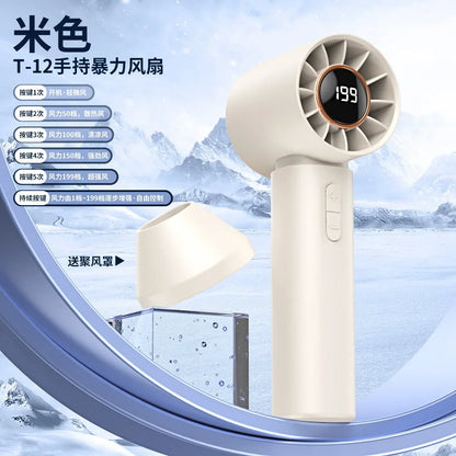 Portable Handheld Fan 120 Wind Speeds Mini Bladeless Hand Fan USB Rechargeable Highspeed Fans Camping Electric Fans Air Cooler