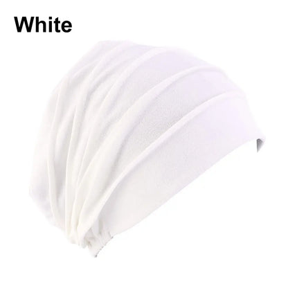 Women Elastic Turban Beanie Soft Cotton Bonnet Muslim Hijabs Head Wrap Chemo Hat