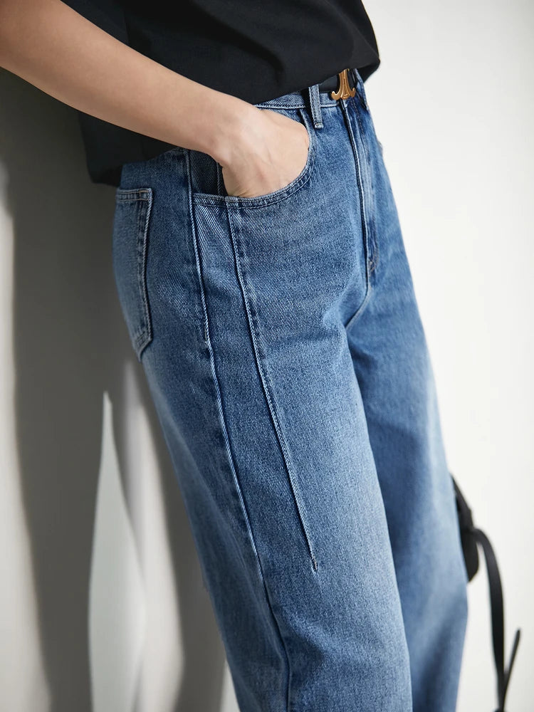 Amii Minimalism Women Jeans 2025 Autumn Vintage Denim Pants Loose Wide Leg Pants Woman Casual Pants Female Trousers 12270097