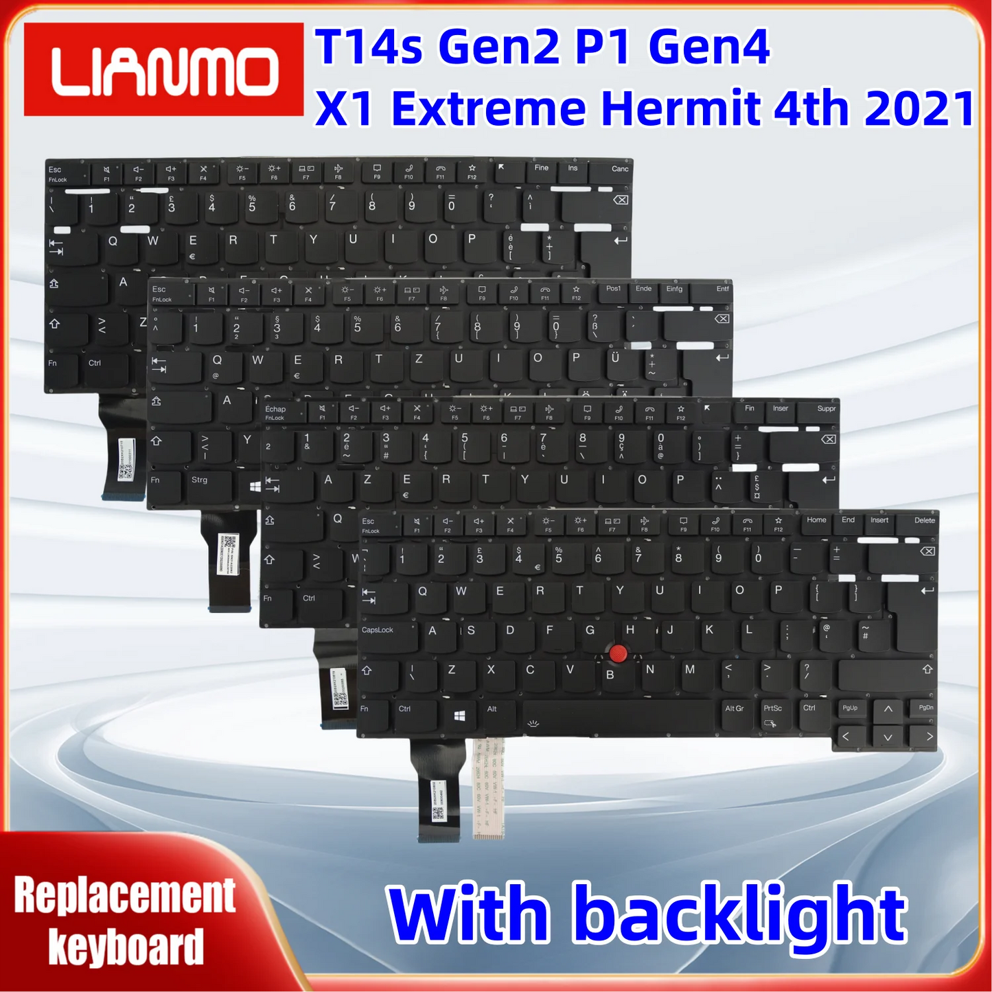 US Italian German French UK Portuguese Laptop For Lenovo Thinkpad T14s Gen2 P1 Gen4 X1 Extreme Hermit 4th 2021 Backlit  Keyboard