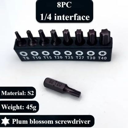Screwdriver Set with T-shape Cross and Straight Slot Hexagon and Plum-shaped Heads plus Socket Set for DIY Lovers