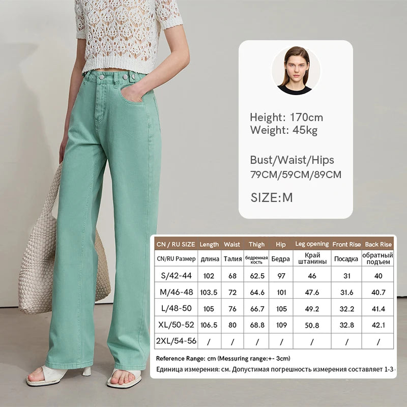 AMII Minimalist Women's Jeans 2025 Autumn New Versatile Retro Straight-leg Pants Solid Color Cotton Commuter Trousers 12542023