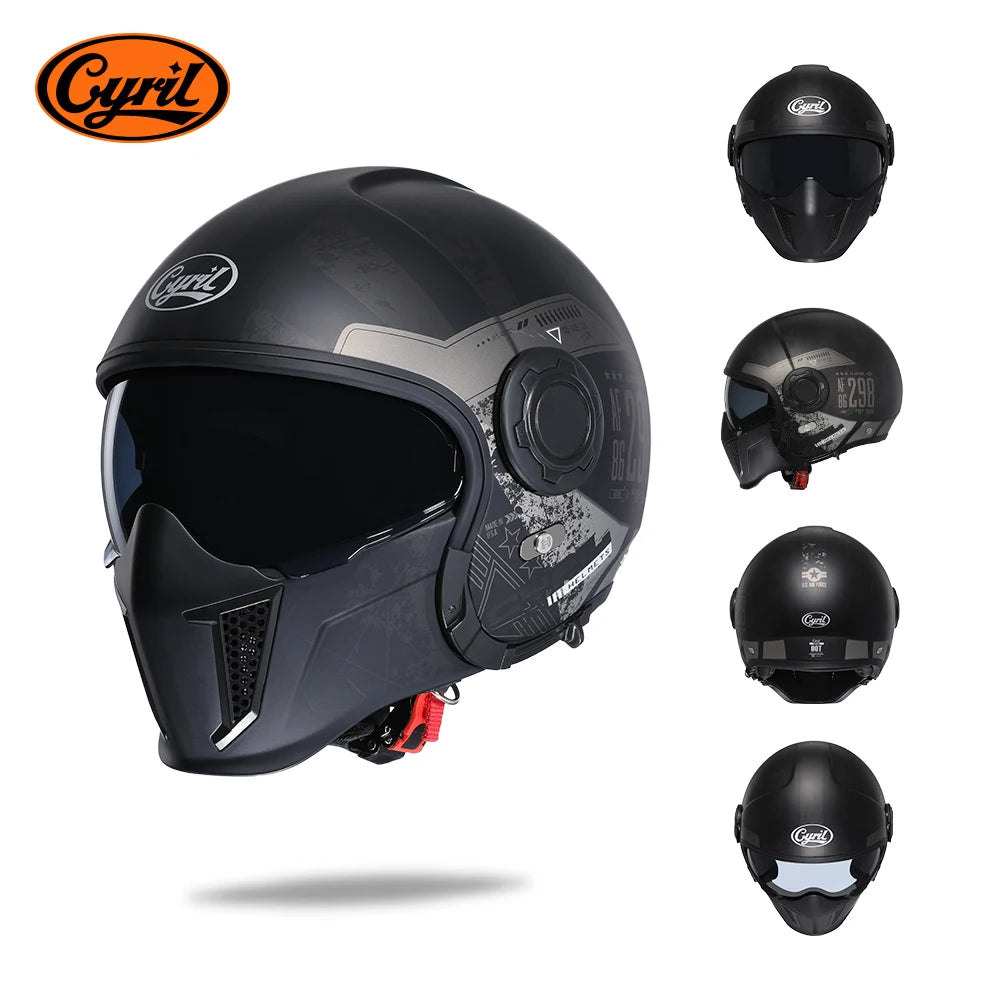 Helmets For Motorcycles Safety DOT ECE Certified 3/4 Open Face Helmets Motorcycle Modular Full Men Women Motorcycle Helmet Cyril