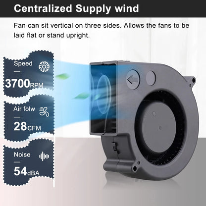97MM Turbo Blower Fan 12V DC Female Connector 97x94x33mm Centrifugal Cooling Fan w/ AC 100V 220V Power Adapter Adjustable Speed