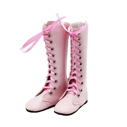 Dolls Accessories PU Leather Dolls Shoes Handmade Fashion Doll High Boots Casual Cute Doll High-heeled Shoes 60cm Dolls