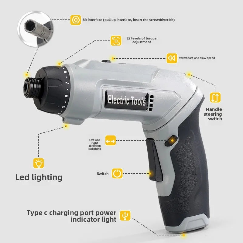41pcs Multi-function Electric Screwdriver Adjustable Gear and Rotatable Disassembly and Screwdriver