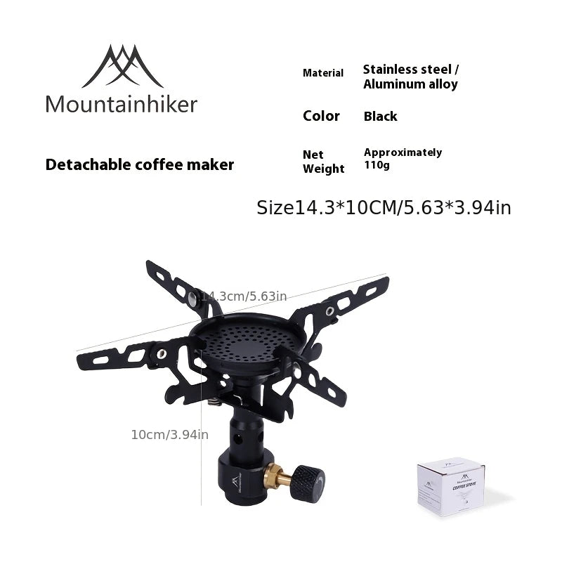 Portable outdoor picnic camping coffee stove, small stove, suitable for camping, lightweight stove mini stove head, butane stove