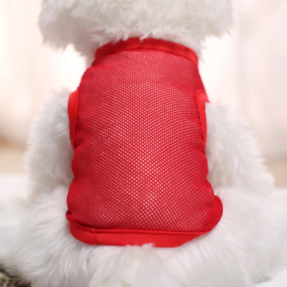 Pet Clothing with Large Mesh Breathable Spring/summer Vest Solid Color Cat and Dog Clothing Suitable for Indoor and Outdoor Use