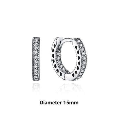 New 2026 Original 925 Sterling Silver Earrings For Women Piercing Hoop Love Heart Earings Rose Gold Wedding Gift Luxury Jewelry