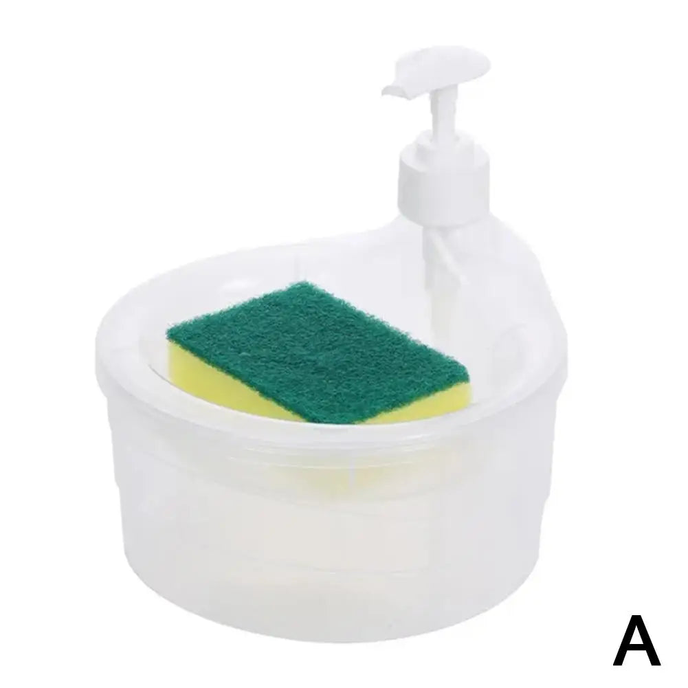 Soap Dispenser Bottle With Sponge for Detergent Liquid Kitchen Dish Soap Dispenser Kitchen Sponge Dispenser Manual Soap Pump