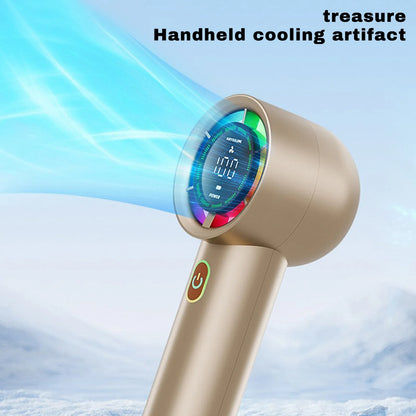 Portable Handheld  MINI Fan USB Rechargeable Mini Fan With Digital Display Screen Small Electric Fan for Outdoor Camping