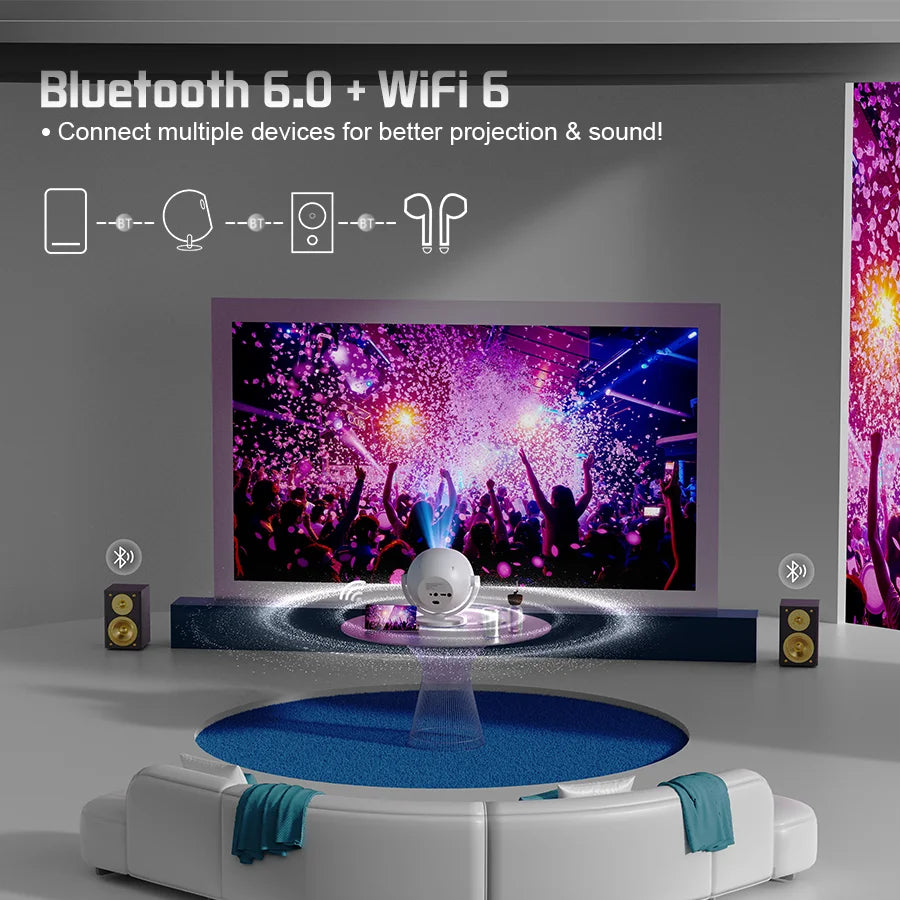 XBJ Mini Projector BL360 with WIFI BT,Protable Projector