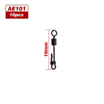Hirisi 10pcs Quick Change Swivel With Clam Lock Clip For Carp Fishing Terminal Tackle Freshwater Fishing Accessories