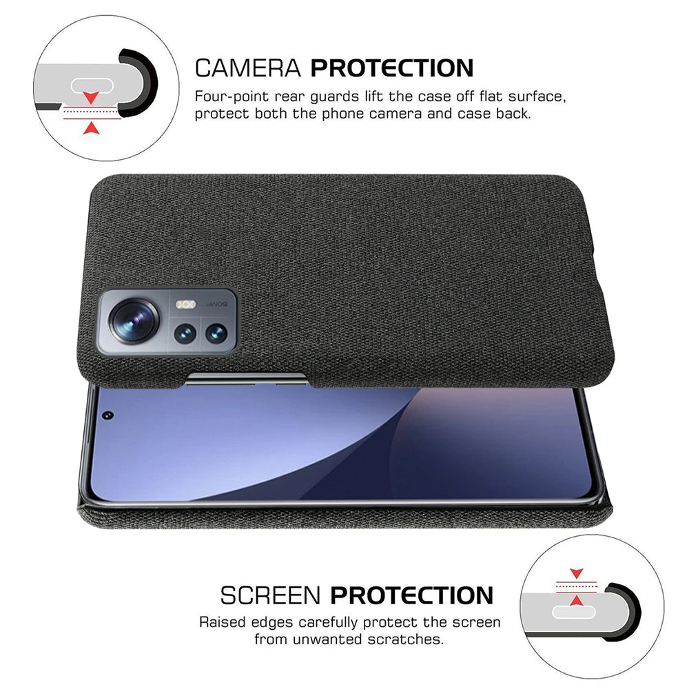 Cloth Case For Xiaomi 12 Pro For Xiaomi 12 Pro Civi Mi 11 10 9 8 Pro Luxury Cloth Texture Case For Mi Max 2 3 Mix 2 2S 3 4 coque