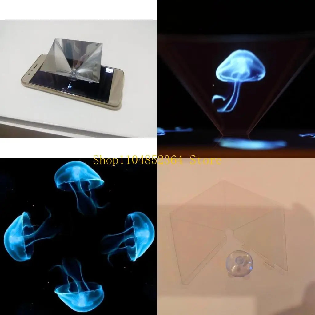 Smartphone 3D Hologram Projector 360-Degree Images 3D Projector Stands Projector Py-ramid Any Smartphones