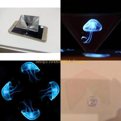 Smartphone 3D Hologram Projector 360-Degree Images 3D Projector Stands Projector Py-ramid Any Smartphones